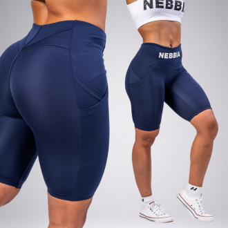 NEBBIA - Cyklistické šortky s vysokým pasem GYM THERAPY 628 (dark blue)