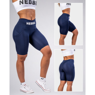 NEBBIA - Cyklistické šortky s vysokým pasem GYM THERAPY 628 (dark blue)