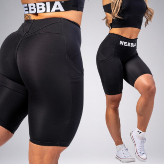 NEBBIA - Cyklistické šortky s vysokým pasem GYM THERAPY 628 (black)