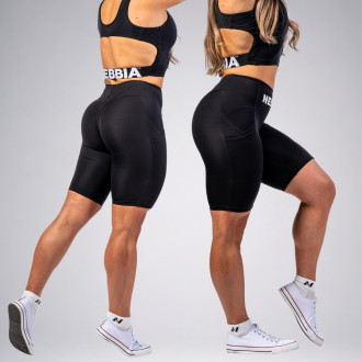 NEBBIA - Cyklistické šortky s vysokým pasem GYM THERAPY 628 (black)