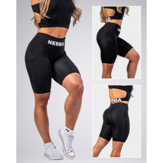 NEBBIA - Cyklistické šortky s vysokým pasem GYM THERAPY 628 (black)