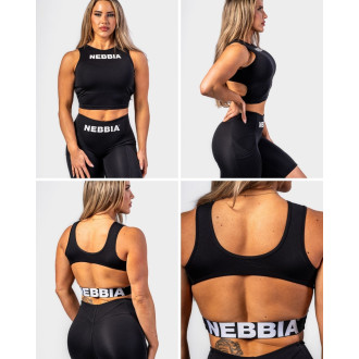 NEBBIA - Crop top tílko GYM THERAPY 618 (black)