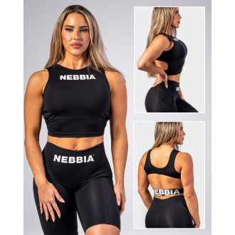 NEBBIA - Crop top tílko GYM THERAPY 618 (black)