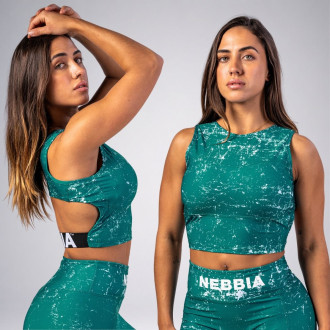 NEBBIA - Crop top tílko ROUGH GIRL 617 (green)