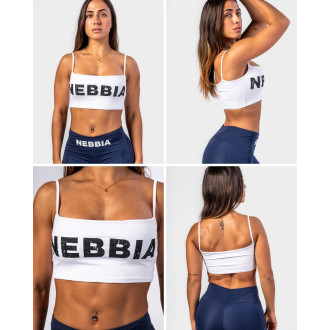 NEBBIA - Bandeau podprsenka BACK CHECK 612 (white)