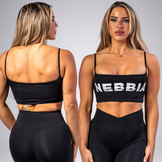 NEBBIA - Bandeau podprsenka BACK CHECK 612 (black)