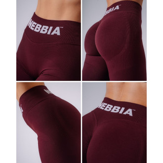 NEBBIA - Bezešvé extra push-up legíny FLOW SEAMLESS 496 (bordo)