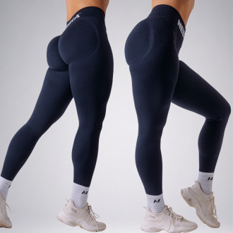 NEBBIA - Bezešvé extra push-up legíny FLOW SEAMLESS 496 (dark blue)