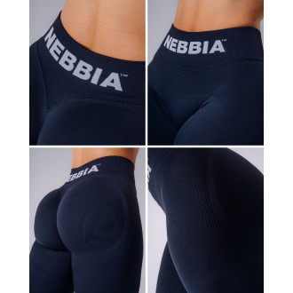 NEBBIA - Bezešvé extra push-up legíny FLOW SEAMLESS 496 (dark blue)