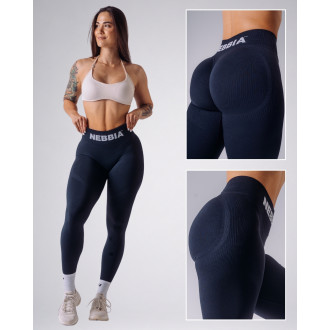 NEBBIA - Bezešvé extra push-up legíny FLOW SEAMLESS 496 (dark blue)