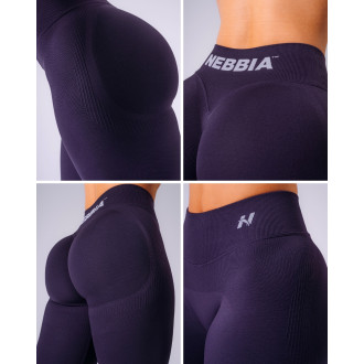 NEBBIA - High-waist push-up legíny POWER 888 (dark purple)