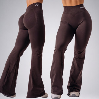 NEBBIA - Tvarující bezešvé flared legíny FLOW SEAMLESS 498 (dark brown)