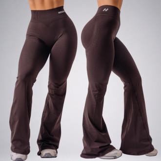 NEBBIA - Tvarující bezešvé flared legíny FLOW SEAMLESS 498 (dark brown)