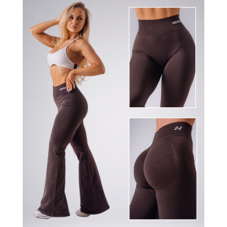 NEBBIA - Tvarující bezešvé flared legíny FLOW SEAMLESS 498 (dark brown)