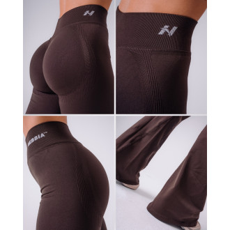 NEBBIA - Tvarující bezešvé flared legíny FLOW SEAMLESS 498 (dark brown)