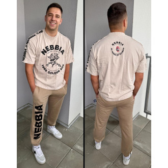 NEBBIA - Fitness tepláky pánské 365 (light brown)