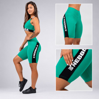 NEBBIA - Cyklistické šortky s vysokým pasem ICONIC 238 (green)