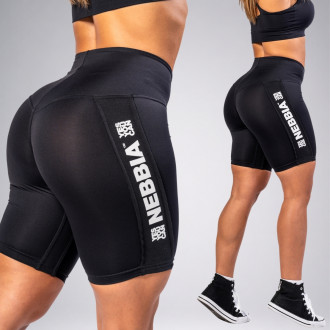 NEBBIA - Cyklistické šortky s vysokým pasem ICONIC 238 (black)