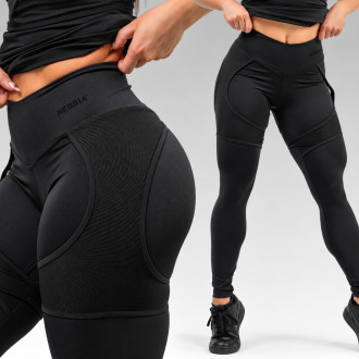 NEBBIA - Dámské fitness legíny se síťkou 838 (black)