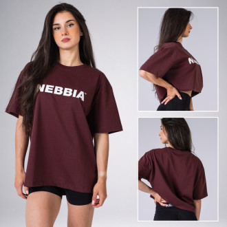 NEBBIA - Unisex oversized tričko GYM ESSENTIALS 383 (dark red)