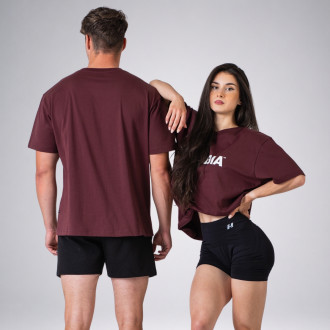 NEBBIA - Unisex oversized tričko GYM ESSENTIALS 383 (dark red)