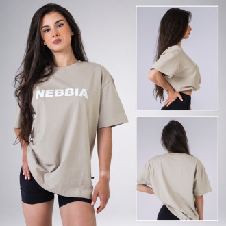 NEBBIA - Unisex oversized tričko GYM ESSENTIALS 383 (cream)
