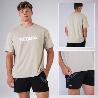 NEBBIA - Unisex oversized tričko GYM ESSENTIALS 383 (cream)