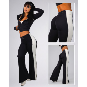 NEBBIA - Wide leg legíny BLOCK 97 (875) (black)