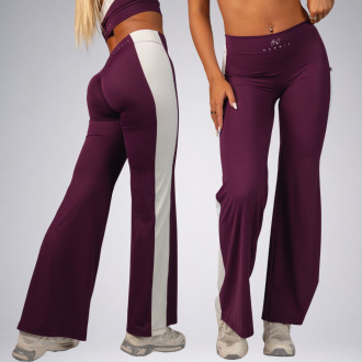 NEBBIA - Wide leg legíny BLOCK 97 (875) (bordo)