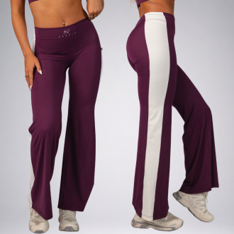 NEBBIA - Wide leg legíny BLOCK 97 (875) (bordo)