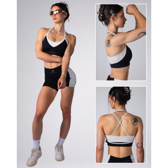 NEBBIA - Medium support sportovní podprsenka BLOCK 97 (907) (black)