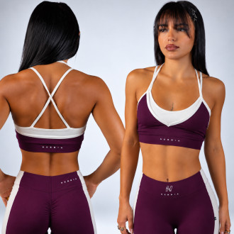 NEBBIA - Medium support sportovní podprsenka BLOCK 97 (907) (bordo)
