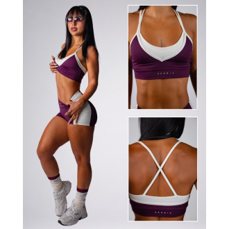 NEBBIA - Medium support sportovní podprsenka BLOCK 97 (907) (bordo)
