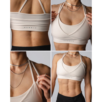 NEBBIA - Medium support sportovní podprsenka BLOCK 97 (907) (cream)