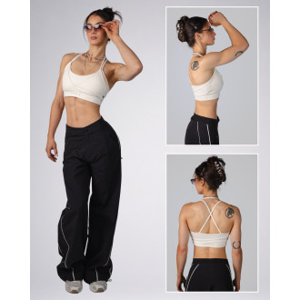 NEBBIA - Medium support sportovní podprsenka BLOCK 97 (907) (cream)