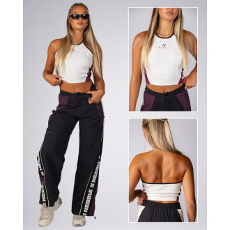 NEBBIA - Dámský žebrovaný halter top BLOCK 97 (915) (cream)