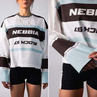 NEBBIA - Dámské Y2K triko s dlouhým rukávem BLOCK 97 (916) (dark brown)