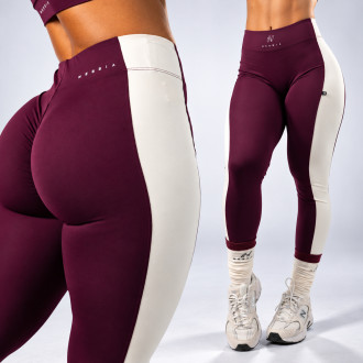 NEBBIA - High-waist legíny BLOCK 97 (852) (bordo)