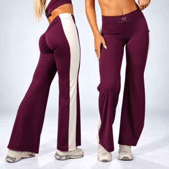 NEBBIA - Wide leg legíny BLOCK 97 (875) (bordo)