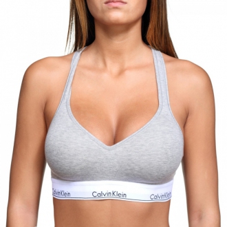 Calvin Klein - Sportovní podprsenka vyztužená (šedá) QF1654E-020