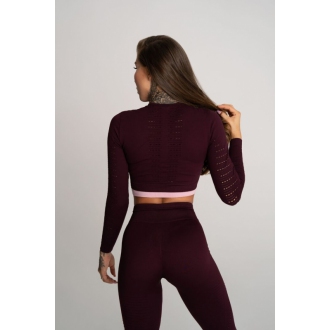 Gym Glamour - Sportovní Crop Top DEYNN (bordo) SG19 - GG1511