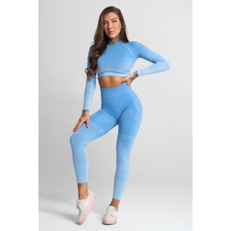 Gym Glamour - Bezešvé legíny BLUE OMBRE (SS20-GG2260)