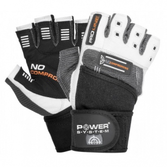 Power System - Fitness rukavice No Compromise (bílo-šedá) PS-2700