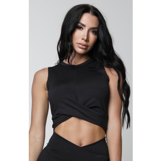 NDN - Prokládaný crop top dámský JARA X036 (černá)