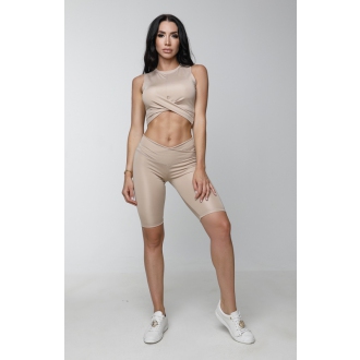 NDN - Výprodej prokládaný crop top JARA (capuccino)