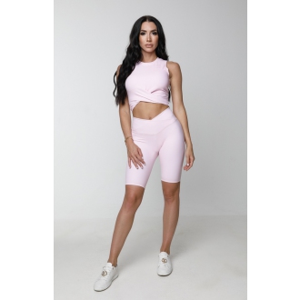 NDN - Výprodej prokládaný crop top JARA (růžová)