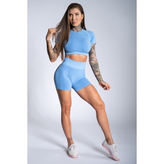 Gym Glamour - Crop top s krátkým rukávem BLUE OMBRE (SS20-GG8006)