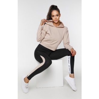 NDN - Crop top mikina s kapucí DOLLI X101 (capuccino)