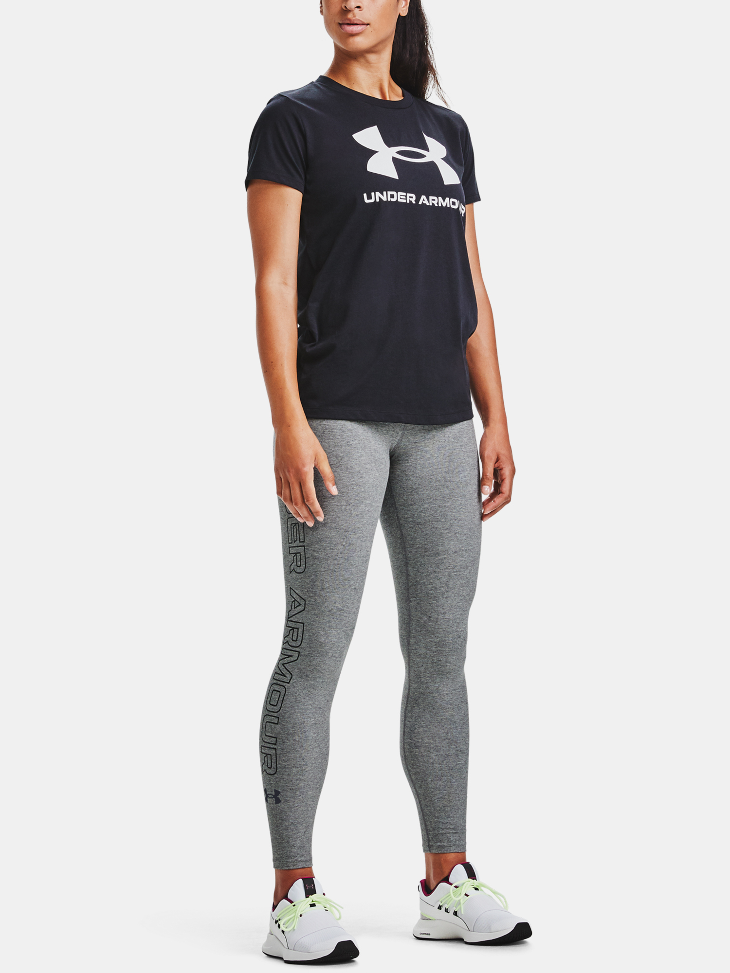 Under Armour  Dámské legíny s potiskem (šedá) 