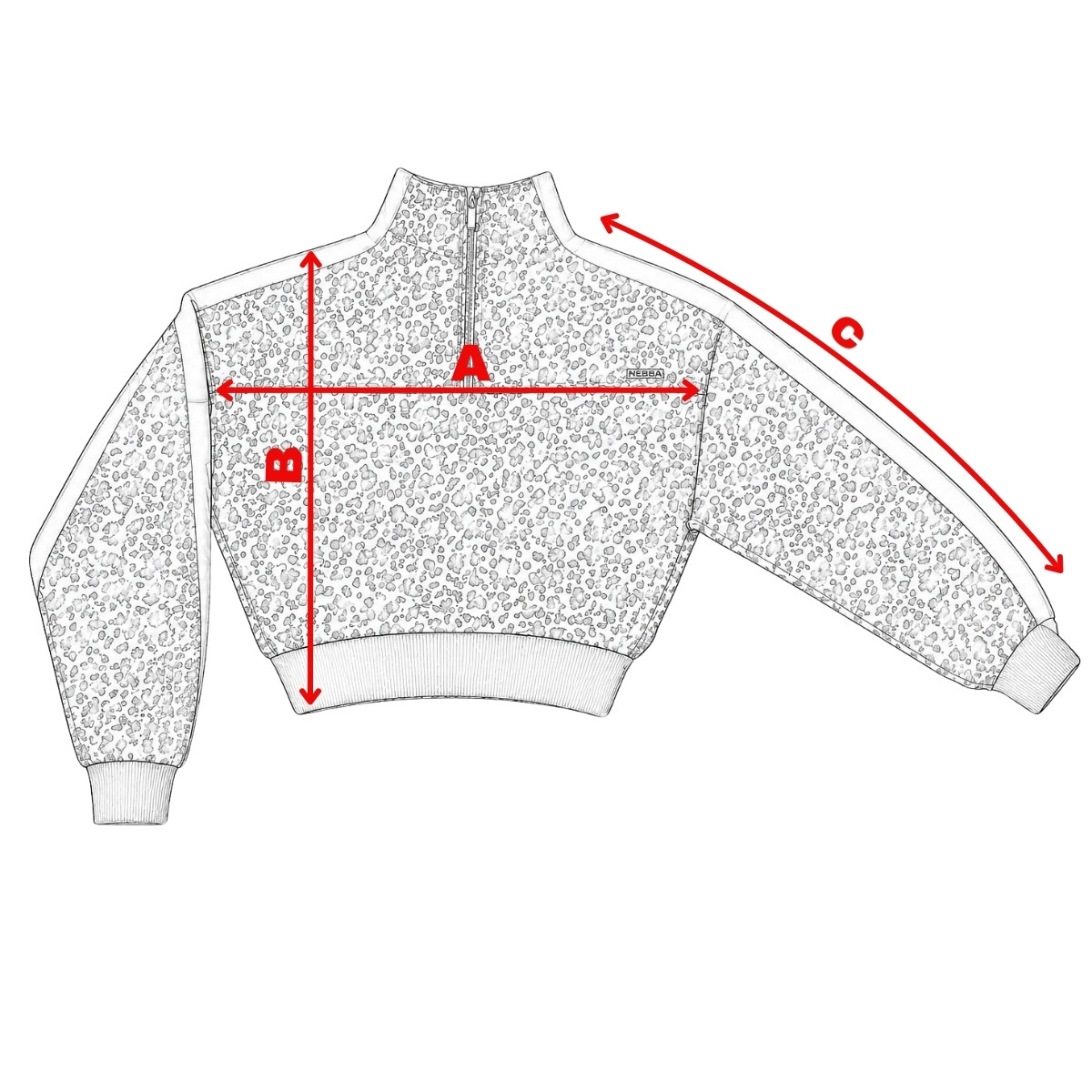 nebbia-half-zip-mikina-s-leopardim-vzorem-primal-866-velikostni-tabulka